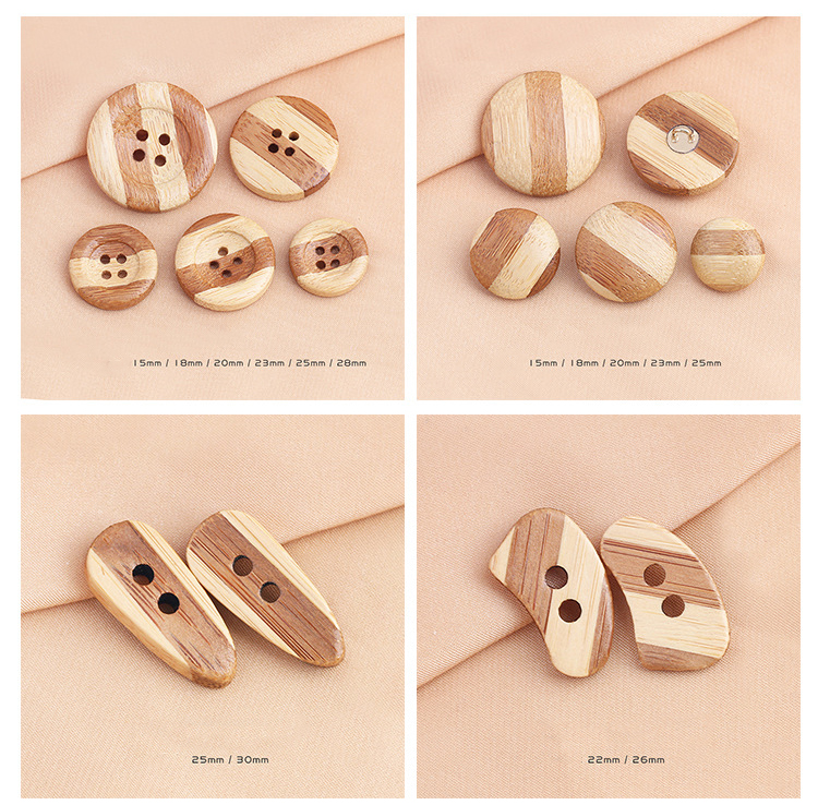 Color-blocked bamboo button Color-blocked bamboo button