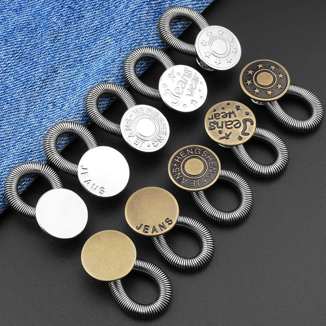 Wholesale Retractable Elastic Metal Adjustable Pant Jeans Button Extender 