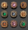 Custom 16mm 22mm Zinc Alloy Crystal Square Rhinestones Metal Buttons for Clothing