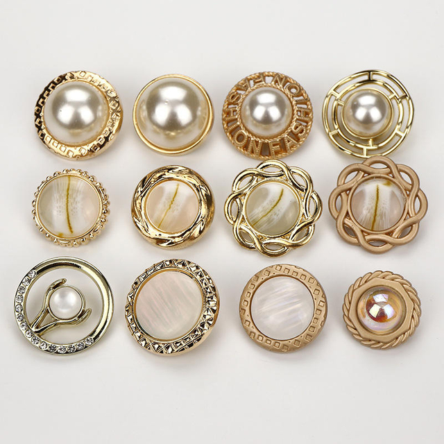 Custom Made Denim Metal Back 17mm/19mm Gold Loop Shank Buttons for clothes