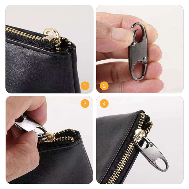 High Quality Anti Theft Double Lock Zinc Alloy Zipper Pull Metal Zipper Puller Slider