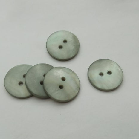 High Quality Two-Hole Grey Spray Round River Shell Button for clothing