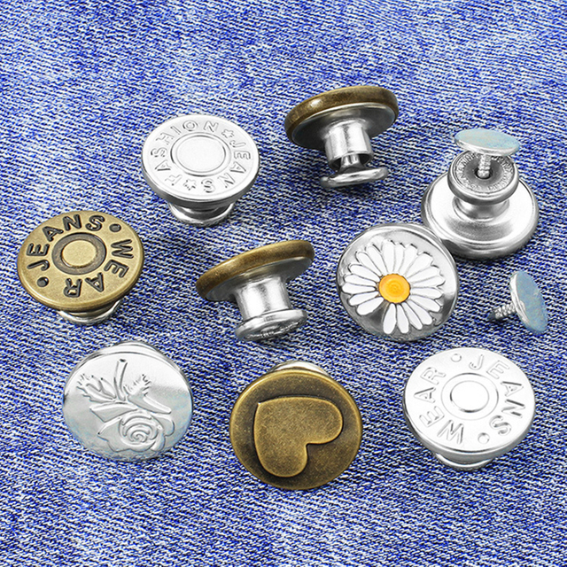 New Design Hand Press Movable Head 17mm Metal Zinc Alloy Denim Jeans Button