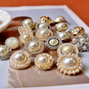 Factory Wholesale Luxury Fashion Metal Shank Button with Pearl Rhinestone Decorative for Clothing