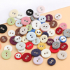 Custom Color Fancy 2 Holes Colorful Fabric Cover Button for Garment