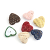 15mm 18mm 20mm 25mm Heart Shape Colorful Fabric Covered Shank Button For Clothing