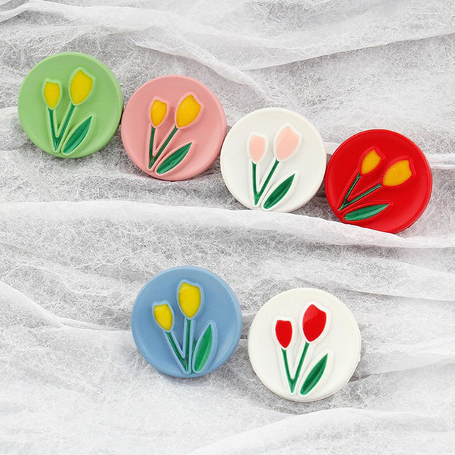 flower resin shank button