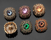 Custom 16mm 22mm Zinc Alloy Crystal Square Rhinestones Metal Buttons for Clothing