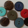Sewing Flatback Colorful Round 2 Holes Oil Wrap Natural Coconut Buttons