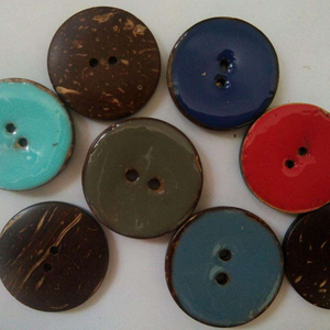 Sewing Flatback Colorful Round 2 Holes Oil Wrap Natural Coconut Buttons