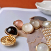Factory Wholesale Luxury Fashion Metal Shank Button with Pearl Rhinestone Decorative for Clothing