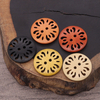 Spot Laser Hollow Vintage 2 Holes Round Natural Wooden Button for Clothing
