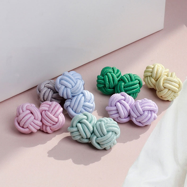 Multi Color Handmade Elastic Rope Knot Handmade Cufflinks Button for Shirt