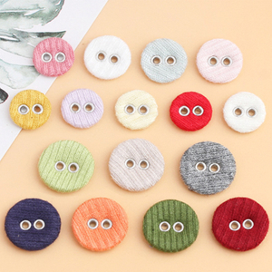 Custom Color Fancy 2 Holes Colorful Fabric Cover Button for Garment