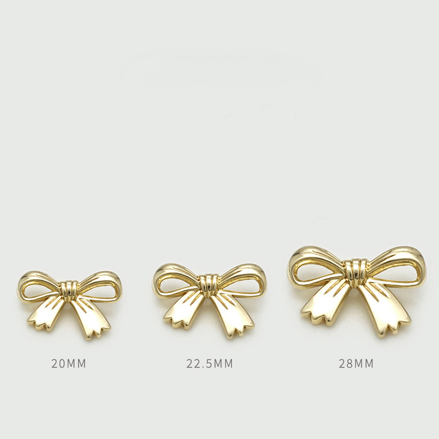 20mm 22.5mm 28mm Bow Shape Hollow Decorative Metal Shank Button for Clothing