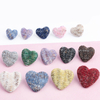15mm 18mm 20mm 25mm Heart Shape Colorful Fabric Covered Shank Button For Clothing