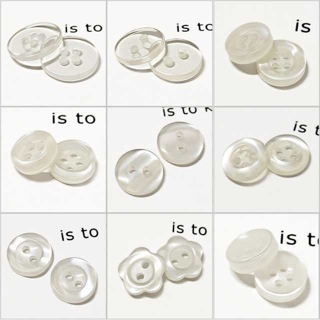 Custom Logo Color Plastic Pearl Effect Resin Buttons for Shirt