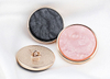 High Quality Round Golden Edge Colorful Metal Zinc Alloy Resin Shank Button for Women