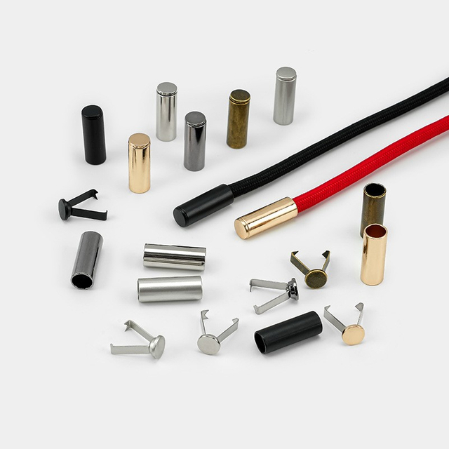 Custom Color Durable Metal Alloy Two Parts Cord Lock Cord End Caps Aglet