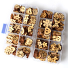 2 Holes Cartoon Cute Shape Natural Wooden Button Set With Plastic Box Set for Children