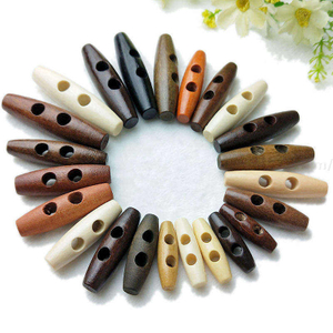 Custom Big Sewing Olive Coat 2 Holes Natural Wooden Toggle Coat Buttons