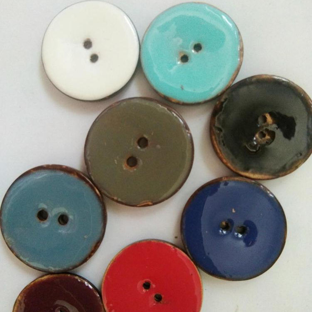 Sewing Flatback Colorful Round 2 Holes Oil Wrap Natural Coconut Buttons