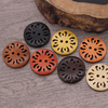 Spot Laser Hollow Vintage 2 Holes Round Natural Wooden Button for Clothing