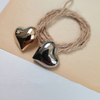 In Stock Wholesale Shiny Silver Gold Heart Shape Sewing Metal Shank Button for Clothing