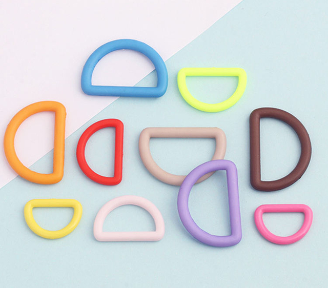 Colorful Nylon D-Shaped Ring Buckle Multi-Size Strap D Ring Fastener for Bags Webbing