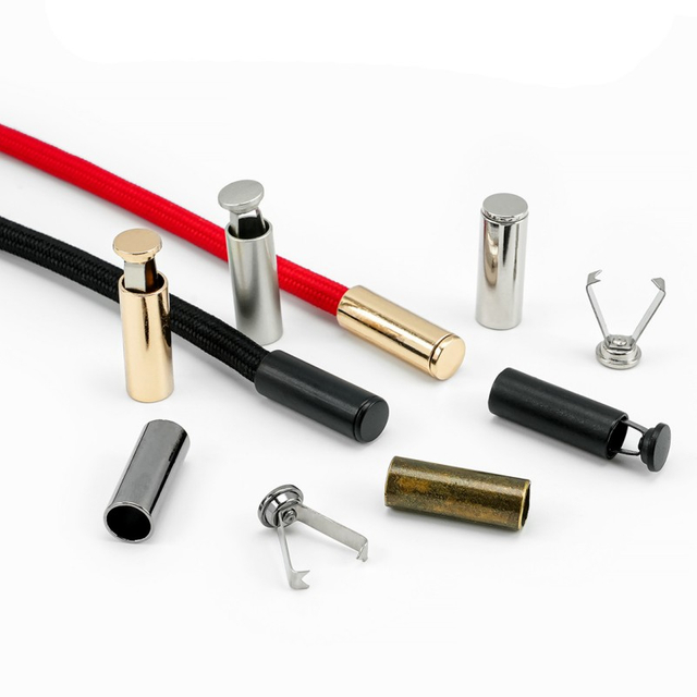 Custom Color Durable Metal Alloy Two Parts Cord Lock Cord End Caps Aglet
