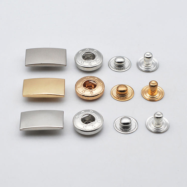 High Quality Fashion Custom Color Logo Rectangle Metal Press Snap Button for Garments