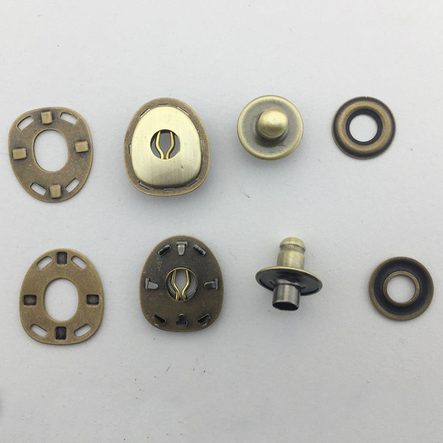 Oval Spring Lift Dot Fastener Brass Turtle Heart Hidden Plating Metal Snap Button