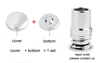 In Stock Wholesale Aluminum Cap Buttons Sublimation Blanks Fabric Covered Buttons for DIY
