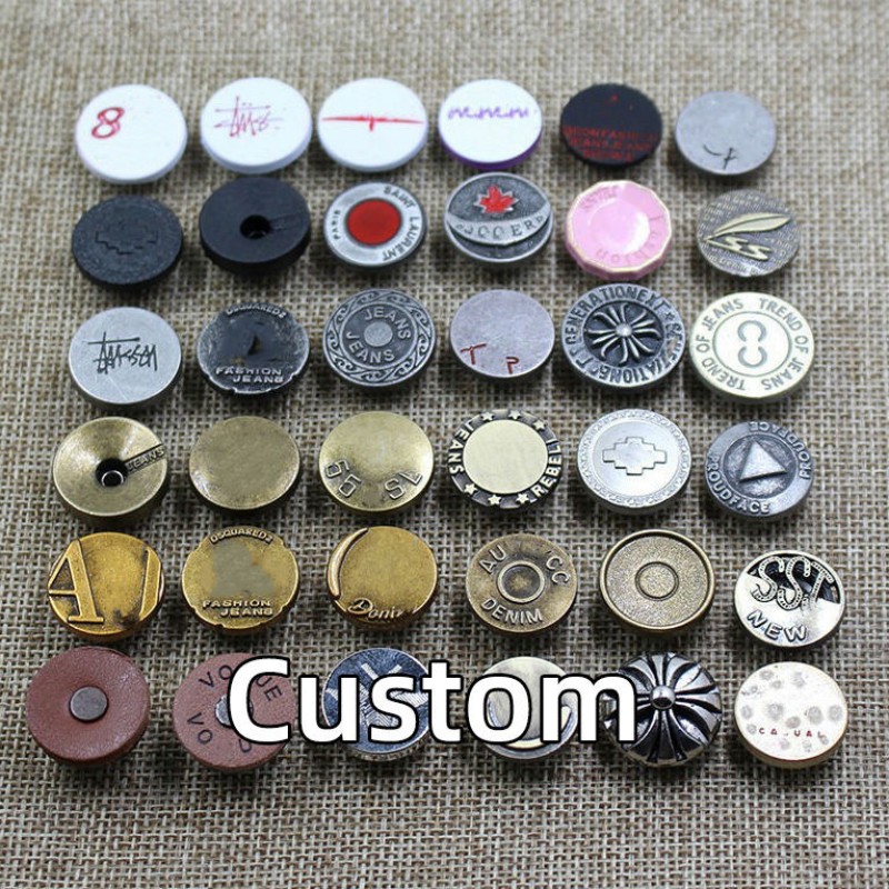 Custom Logo Brass Denim Garment Metal Blazer Pant Jeans Rivets Buttons