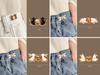 Sew on Two Parts Cute Waist Tightener Waist Button for Loose Jeans Pant