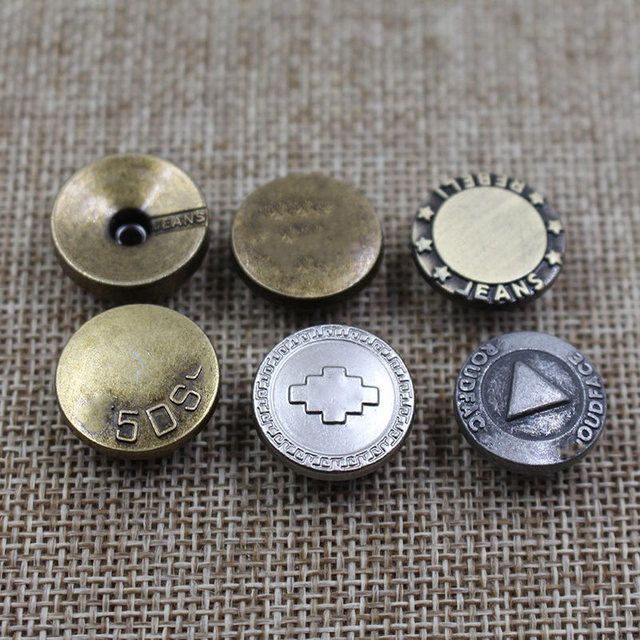 Custom Logo Brass Denim Garment Metal Blazer Pant Jeans Rivets Buttons
