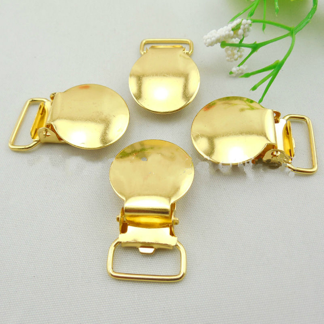 Heavy Duty Shirt Garment Round Steel Shiny Rose Copper Metal Pacifier Suspender Clip 