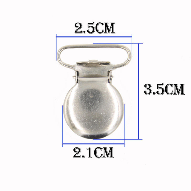 Custom Plating Classic Nickel Uniform Coat Flat Heart Round Metal Suspender Clip