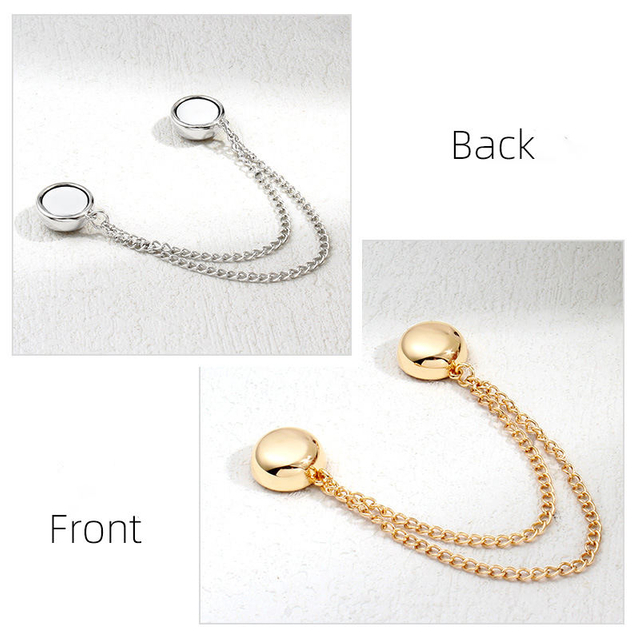 Luxury Fashion No Sew Adjustable Magnetic Pant Button Hijab Magnet Button With Chain