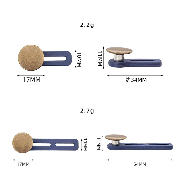 Pant Accessories Length 54mm Elastic Jeans Extend No Sew Buttons Extender