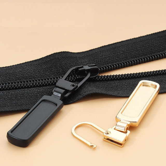 Factory Wholesale Rectangle Detachable Zip Puller Metal Zipper Sliders