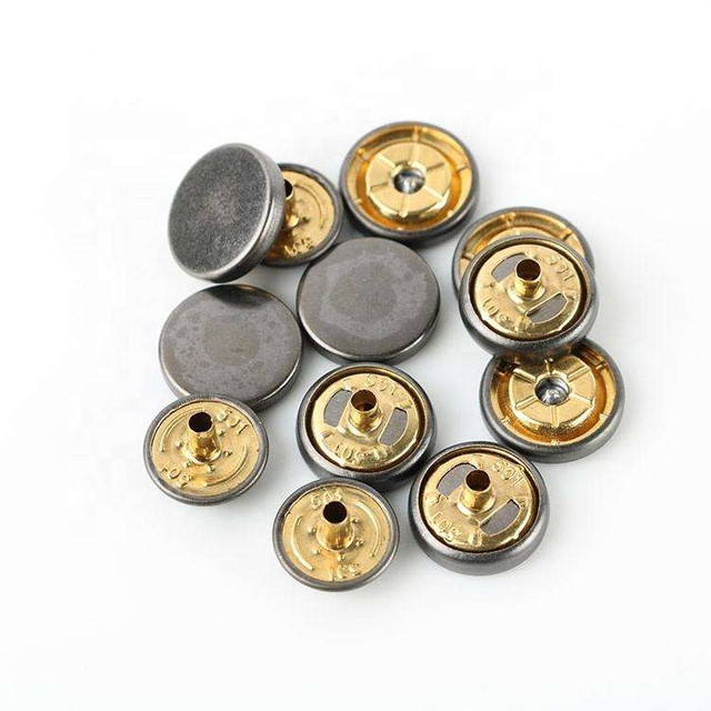 Clothing Accessories Snap on Fastener Four Parts Hidden Metal Press Snap Button