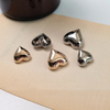 In Stock Wholesale Shiny Silver Gold Heart Shape Sewing Metal Shank Button for Clothing