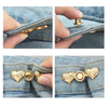 Nailfree Removable Instant Waist Jeans Adjust Heart Shape Waist Knots Button for Jeans Clip