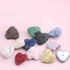 15mm 18mm 20mm 25mm Heart Shape Colorful Fabric Covered Shank Button For Clothing