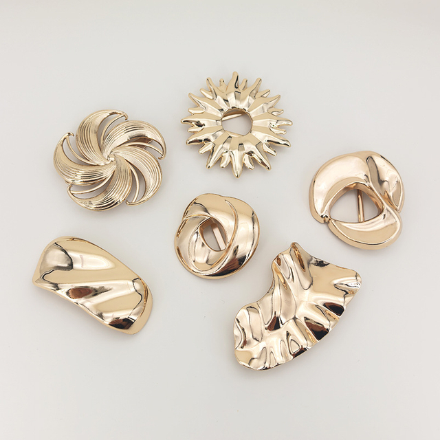 Irregular Shape Gold Metal Fashion Decoration Bra Buckles Connectors for Bikini Swimwear Accessories