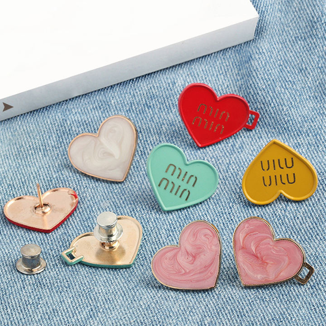 2 Parts Removable Instant Waist Tightener Jeans Adjust Heart Shape Buttons for Loose Pants