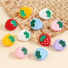 Fancy coloré fruit de forme de fraise en résine Resin Buttes de tige de dessin animé pour les enfants