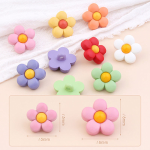 15mm 18mm Fancy Colorful Resin Floral Flower Shank Buttons for Kids Coat