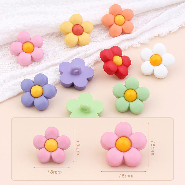 Boutons de tige de fleur florale de 15 mm de 18 mm de 15 mm pour le manteau pour enfants